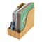Mind Reader Vertical File Storage, Desktop Organizer, Magazine Holder, Office, Bamboo, Brown